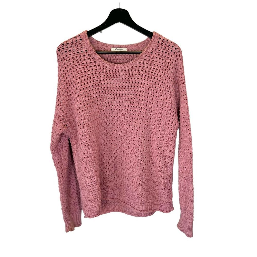 Madewell Pink Mauve Open Stitch Austen Pullover Knit Sweater Medium